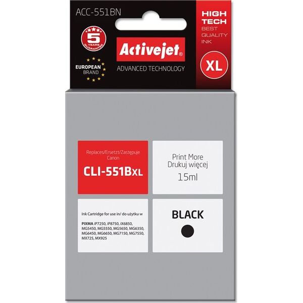 Tusz Activejet tusz ACC-551BN / CLI-551BK (black)