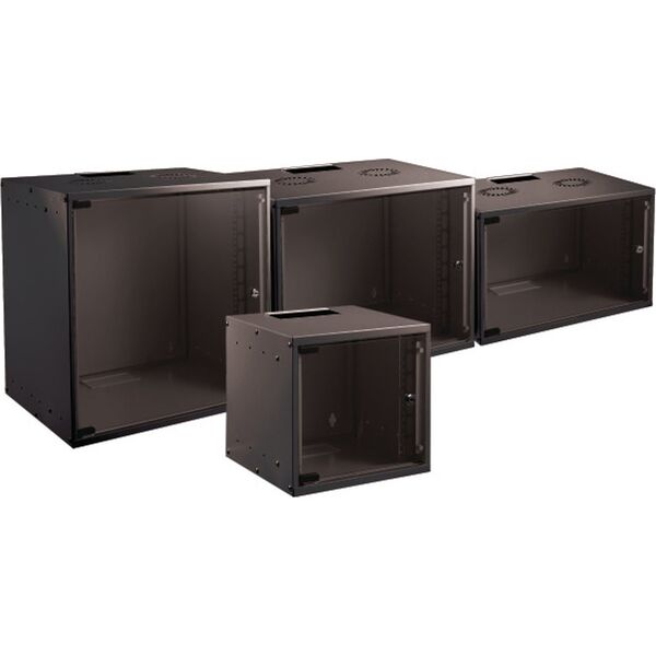 Obudowa serwerowa EFB EFB 48,3cm 19Zoll 12HE Wandgehaeuse Schrank Verteiler BASIC Tiefe 450mm 1-teilig Flat Pack RAL9005 SCHWARZ (WGB-1912TS.45) - 3432926