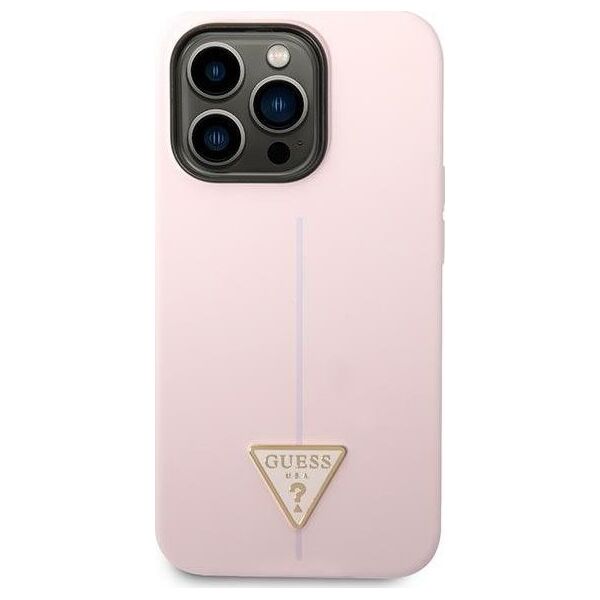 Guess Etui Guess GUHCP14LSLTGU Apple iPhone 14 Pro fioletowy/purple hardcase Silicone Triangle