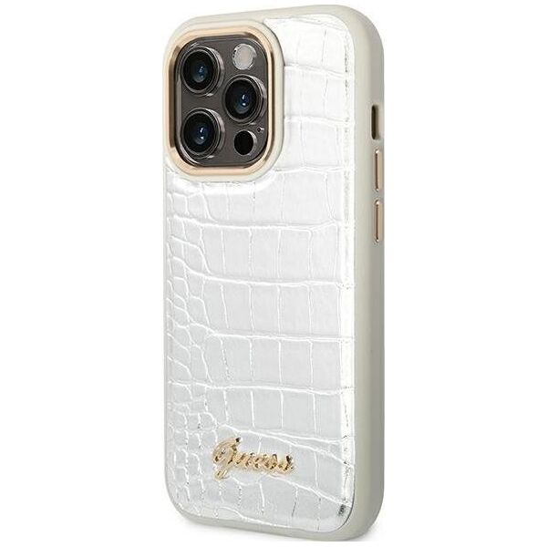 Guess Guess GUHCP14LHGCRHS iPhone 14 Pro 6,1" srebrny/silver hardcase Croco Collection NoSize