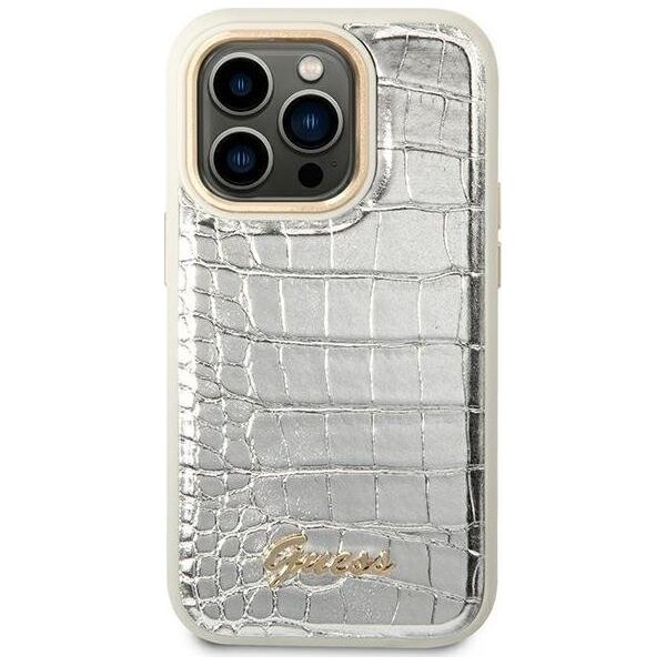 Guess Guess GUHCP14LHGCRHS iPhone 14 Pro 6,1" srebrny/silver hardcase Croco Collection NoSize