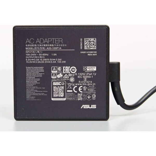 Zasilacz Asus ASUS 0A001-01090100 adapter zasilający/ inwentor Wewnętrzna 100 W Czarny