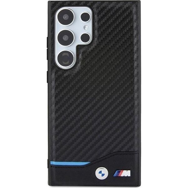 BMW BMW Leather Carbon Blue Line - Etui Samsung Galaxy S24 Ultra (czarny)
