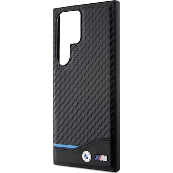 BMW BMW Leather Carbon Blue Line - Etui Samsung Galaxy S24 Ultra (czarny)