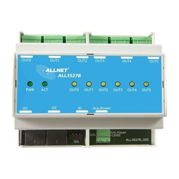 Allnet ALLNET MSR IO ALL3527B HUT / 6fach 250V/16A Σύστημα μετάδοσης σήματος Relais Ausgang I2C AV 13691655 4038816019318