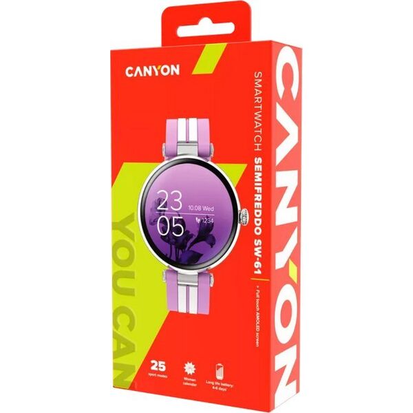 Έξυπνο ρολόι Canyon Canyon έξυπνο ρολόι Semifreddo SW-61, μωβ 13876167 5291485009519