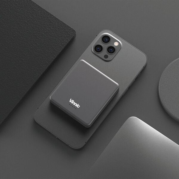Vinnic Vinnic MANA Magnetic Wireless Powerbank 8.000 mAh, γκρι 13893085 4898338014631