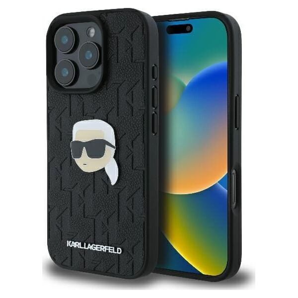Karl Lagerfeld Karl Lagerfeld KLHCP16LPGKLKIPK iPhone 16 Pro 6.3" czarny/black hardcase Monogram Karl Head Pin