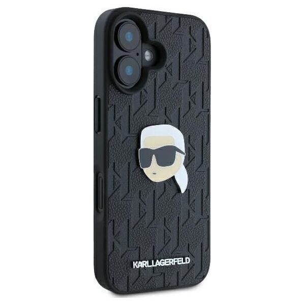Karl Lagerfeld Karl Lagerfeld KLHCP16SPGKLKIPK iPhone 16 6.1" czarny/black hardcase Monogram Karl Head Pin