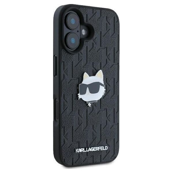 Karl Lagerfeld Karl Lagerfeld KLHCP16SPGKLCHPK iPhone 16 6.1" czarny/black hardcase Monogram Choupette Head Pin