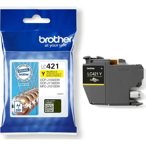 Tusz Brother Brother Ink Cart. LC-421Y for DCP-J1050DW, -J1140DW, MFC-J1010DW yellow LC421Y