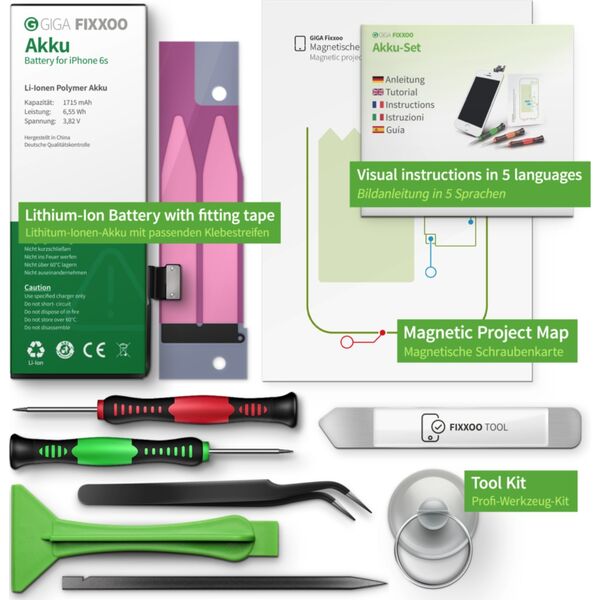 Μπαταρία Giga Fixxoo Σετ μπαταριών GIGA Fixxoo iPhone 6s 13848181 4250540000000