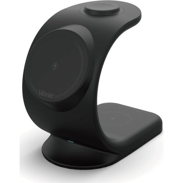 Ładowarka Vinnic Vinnic CHOMO 3-IN-1 Magnetic Wireless Charging Dock, black