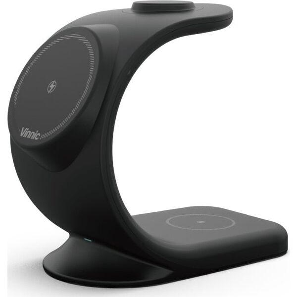 Ładowarka Vinnic Vinnic CHOMO 3-IN-1 Magnetic Wireless Charging Dock, black