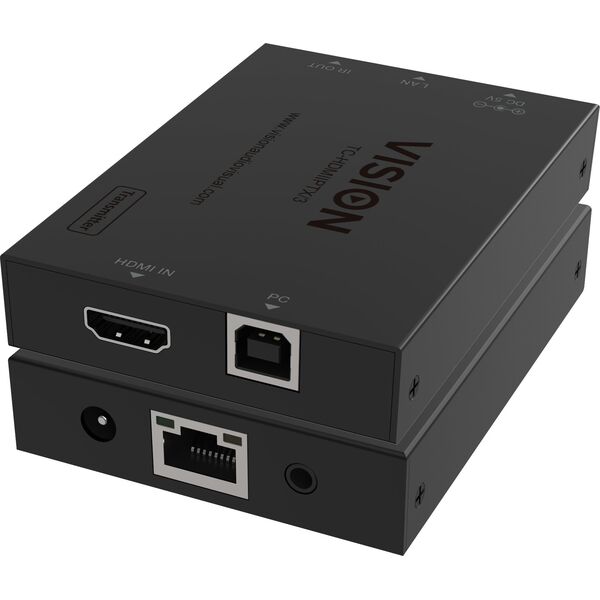 Vision VISION HDMI-uber-IP-Sender - 30 JAHRE GARANTIE - nur Sender - Empfanger muss separat erworben werden - Sendet HDMI 1:1 or 1:n - Ubertragt USB 1.1 - Plug-and-Play - IR-Durchleitung - Max 1920 x 1200 bei 60 Hz - HDCP-συμβατό - 13866619 6862540000000