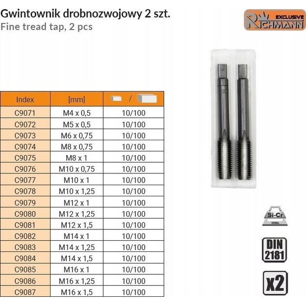 Βρύση με λεπτή κλωστή Richmann M12 x 1 mm 2 τεμ. 13928597 5906741690799