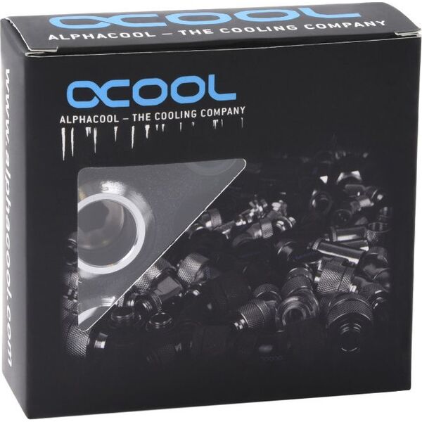Alphacool Alphacool Eiszapfen Pro Anschluss 16mm Hardtube Fitting G1/4, 6-Pack - chrome 13931361 4250197174763