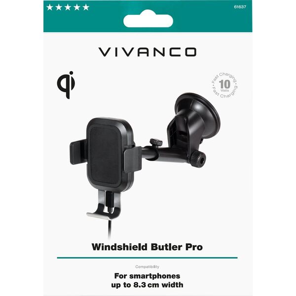 Βάση τηλεφώνου αυτοκινήτου Vivanco Vivanco Butler Pro QI (61637) 13938984 4008928616378