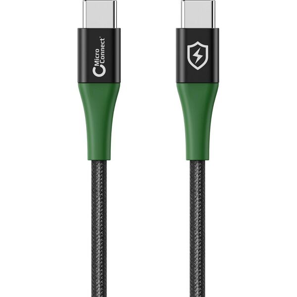 Καλώδιο USB MicroConnect Μικροσύνδεση MC-SMART USB-C-C-02 Καλώδιο USB USB 2.0 2 m USB C Μαύρο, πράσινο 13920579 5715063388341