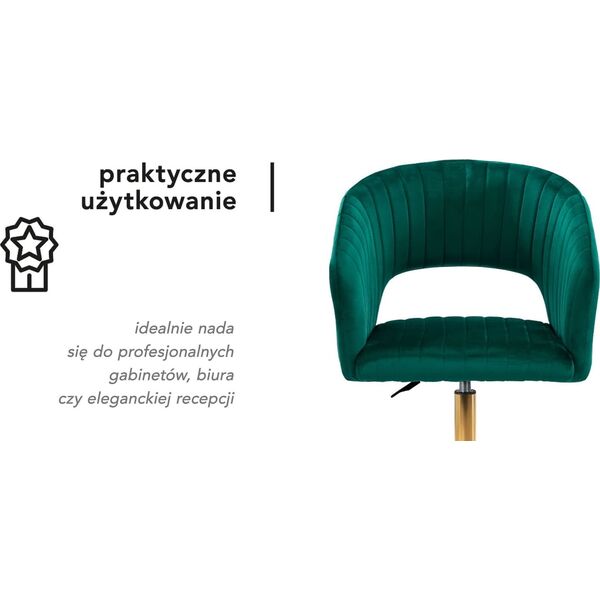Activeshop 4Rico krzesło obrotowe QS-OF212G aksamit zielone