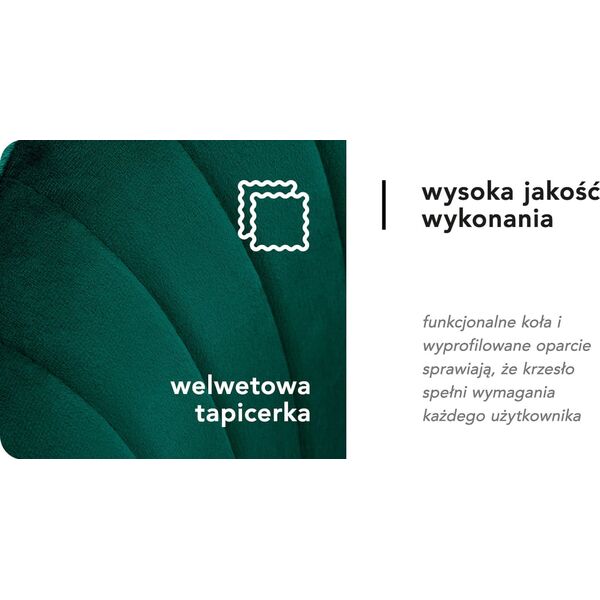 Activeshop 4Rico krzesło obrotowe QS-OF212G aksamit zielone