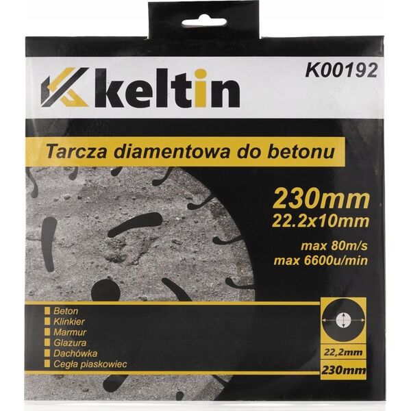 KELTIN Tarcza diamentowa do betonu 230x22,2x10mm Czarna KELTIN (25)