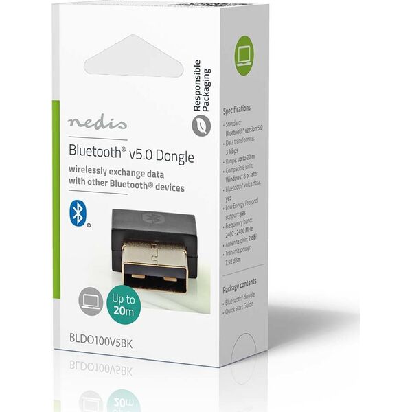 Κάρτα δικτύου Nedis Nedis BLDO100V5BK Κάρτα δικτύου Bluetooth 3 Mbit/s 13840456 5412810000000