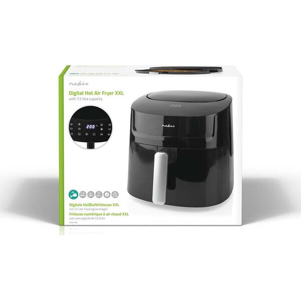Φριτέζα αέρα Nedis Nedis KAAF170BK Φριτέζα Μονή 7,2 l Αυτόνομη Φριτέζα ζεστού αέρα 1800 W Μαύρη 13840702 5412810000000