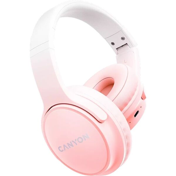 Canyon OnRiff 4 Zestaw słuchawkowy Bezprzewodowy Opaska na głowę Połączenia/Muzyka/Sport/Codzienność USB Type-C Bluetooth Różowy