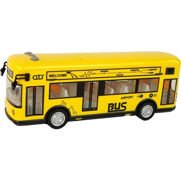 LeanToys Autobus Miejski Żółty Z Napędem Frykcyjnym 1:18