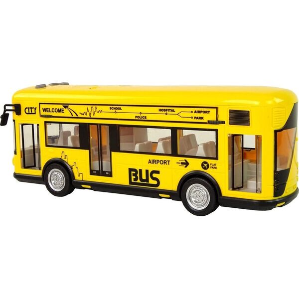 LeanToys Autobus Miejski Żółty Z Napędem Frykcyjnym 1:18