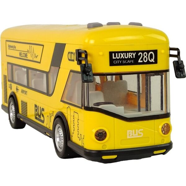 LeanToys Autobus Miejski Żółty Z Napędem Frykcyjnym 1:18