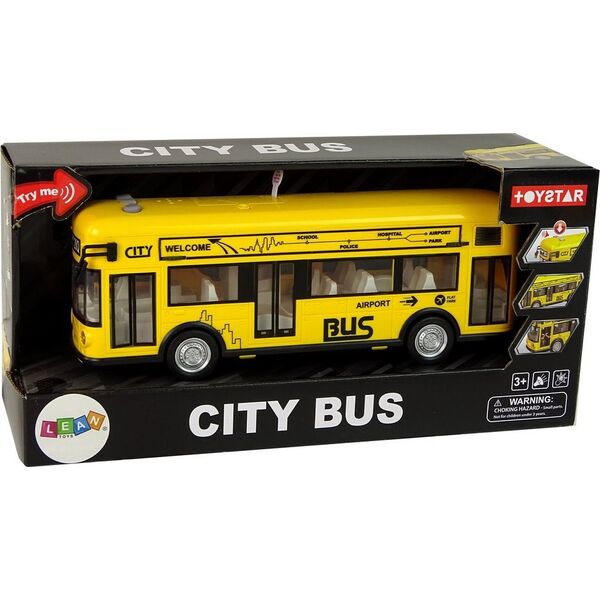 LeanToys Autobus Miejski Żółty Z Napędem Frykcyjnym 1:18