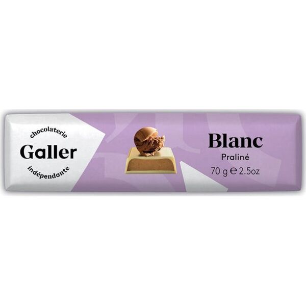 Chocolate bar Galler White Praline, 70 g
