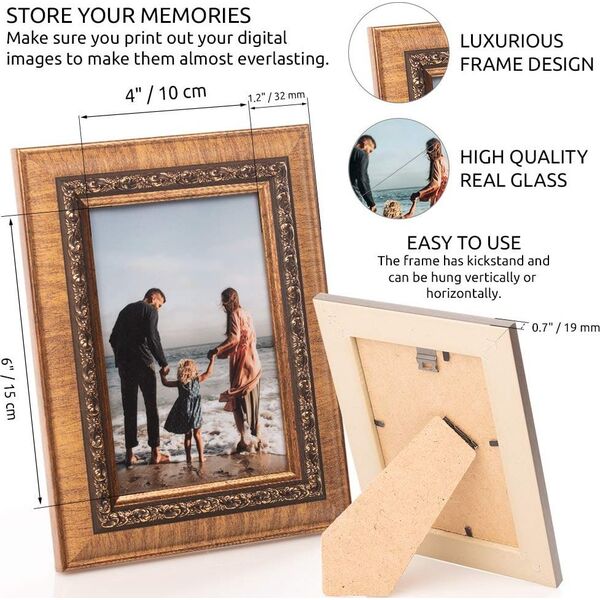 Photo frame Seoul 10x15, golden (1303332)