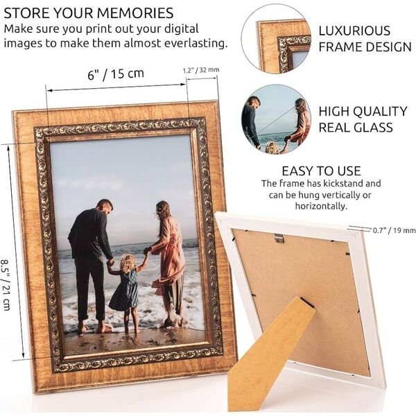Photo frame Seoul 15x21, golden (1303332)