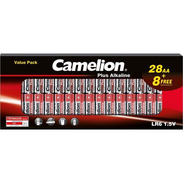 Alkaline cells, LR06 B28+8, AA, 1.5V, CAMELION, 36 pcs.