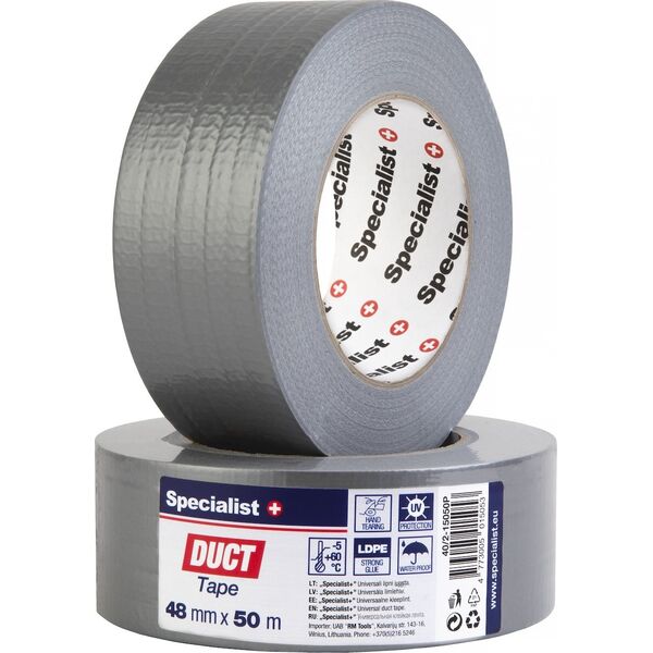 SPECIALIST+ Univ. adhesive tape, 48 mm x 50 m, gray