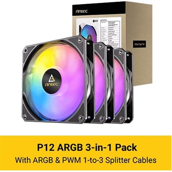 Wentylator Antec P12 120mm PWM ARGB Black (3szt)