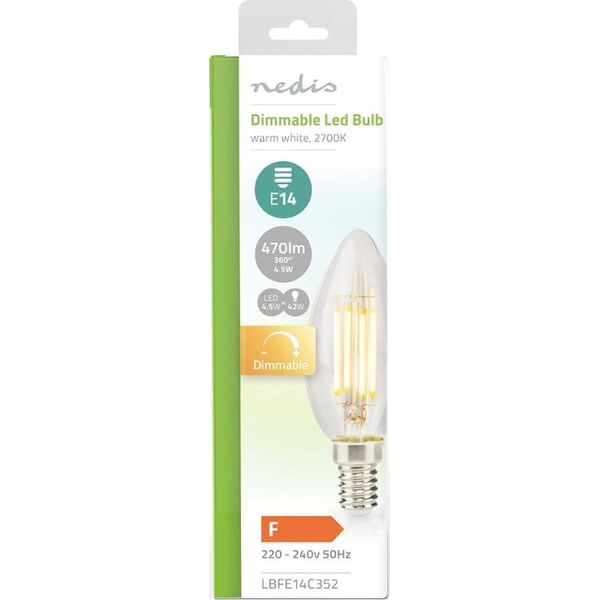 Λάμπα LED Nedis Nedis LBFE14C352 Ζεστό λευκό 2700 K 4,5 W E14 F 13840346 5412810000000