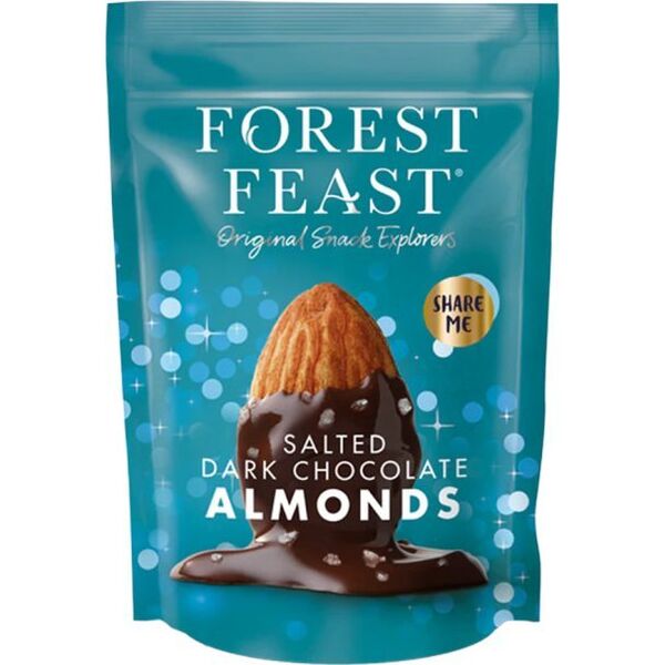 Forest Feast salted dark chocolate almonds, 120 g