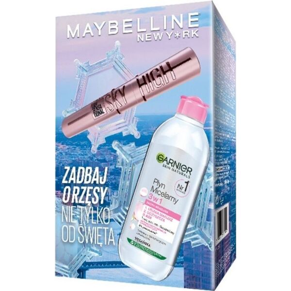 Maybelline Zestaw prezentowy: Tusz do rzęs SkyHigh + płyn micelarny 40