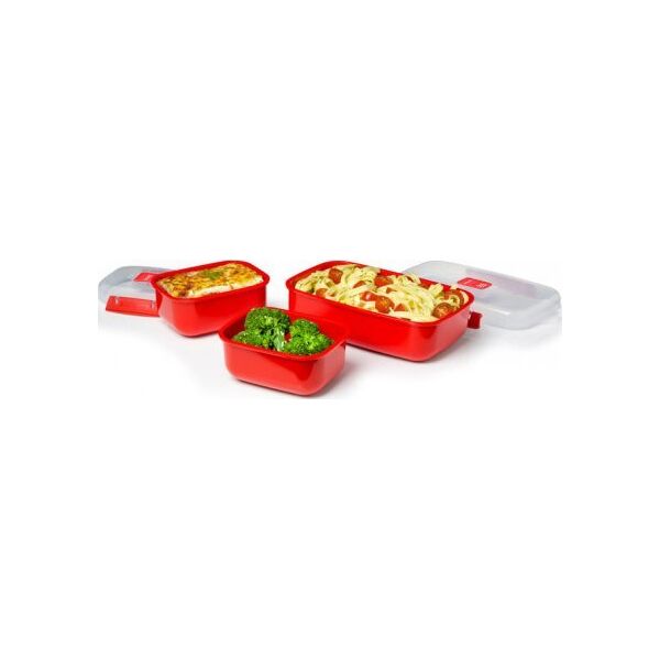 Sistema Sistema Heat & Eat 3 Pack, Set, Red, Polypropylene (PP), Transparent, New Zealand, 141 mm