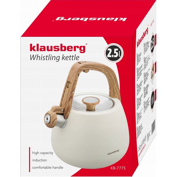 CZAJNIK STALOWY Z GWIZDKIEM 2,5L KLAUSBERG KB-7775