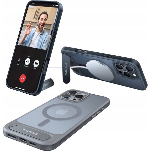 Torras Etui Torras Pstand Series dla iPhone 16 ProMax (Czarne)
