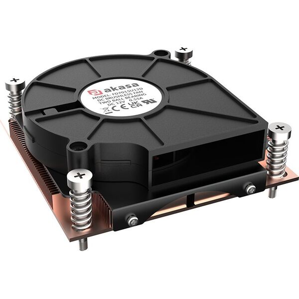 Chłodzenie CPU Akasa Akasa 1U Intel LGA 1700 CPU-Kühler - Kupfer