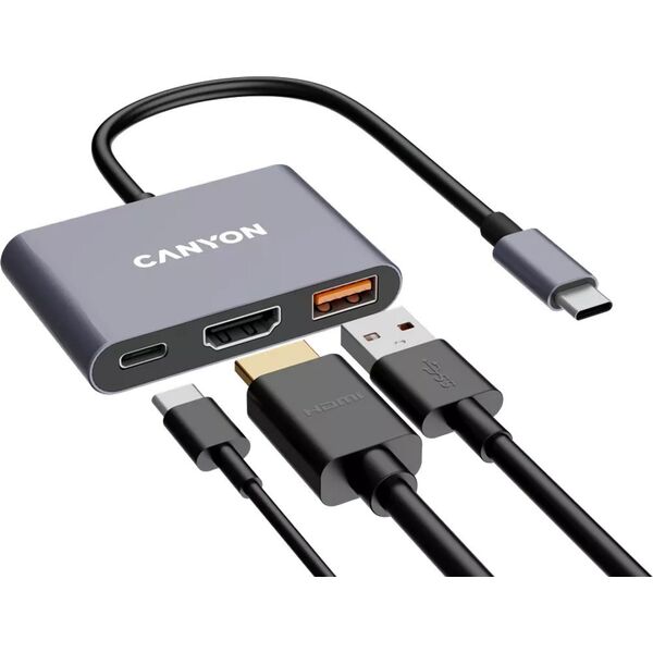 Canyon DS-4 USB Type-C 10000 Mbit/s Szary