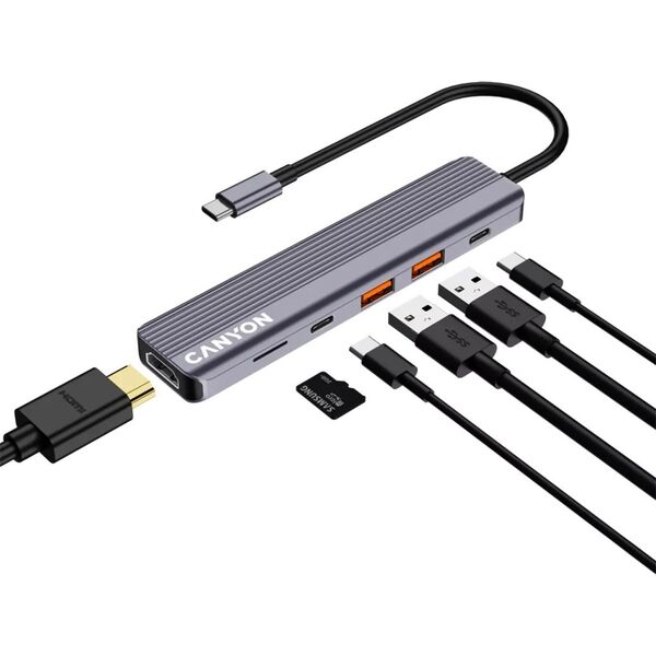 Canyon DS-17 USB Type-C 10000 Mbit/s Szary