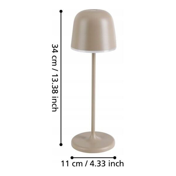 EGLO MANNERA UDENDØRS BORD GENOPL. TOUCH 200LM 1800MA SAND