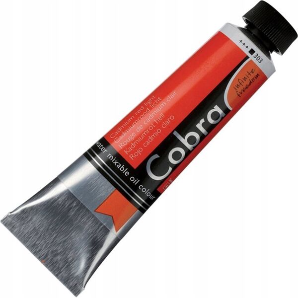 Cobra Artist Water-Mixable Oil Colour Tube Cadmium Red Light 303